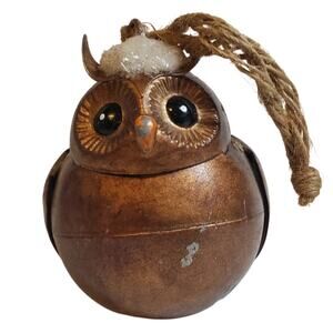 Metal Ornament Owl with Bell inside - 3"